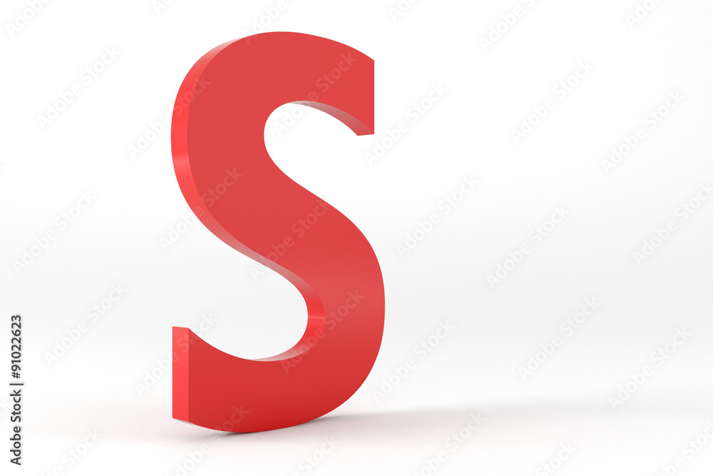 Isolated Red Letter S Isolated Red Letter S