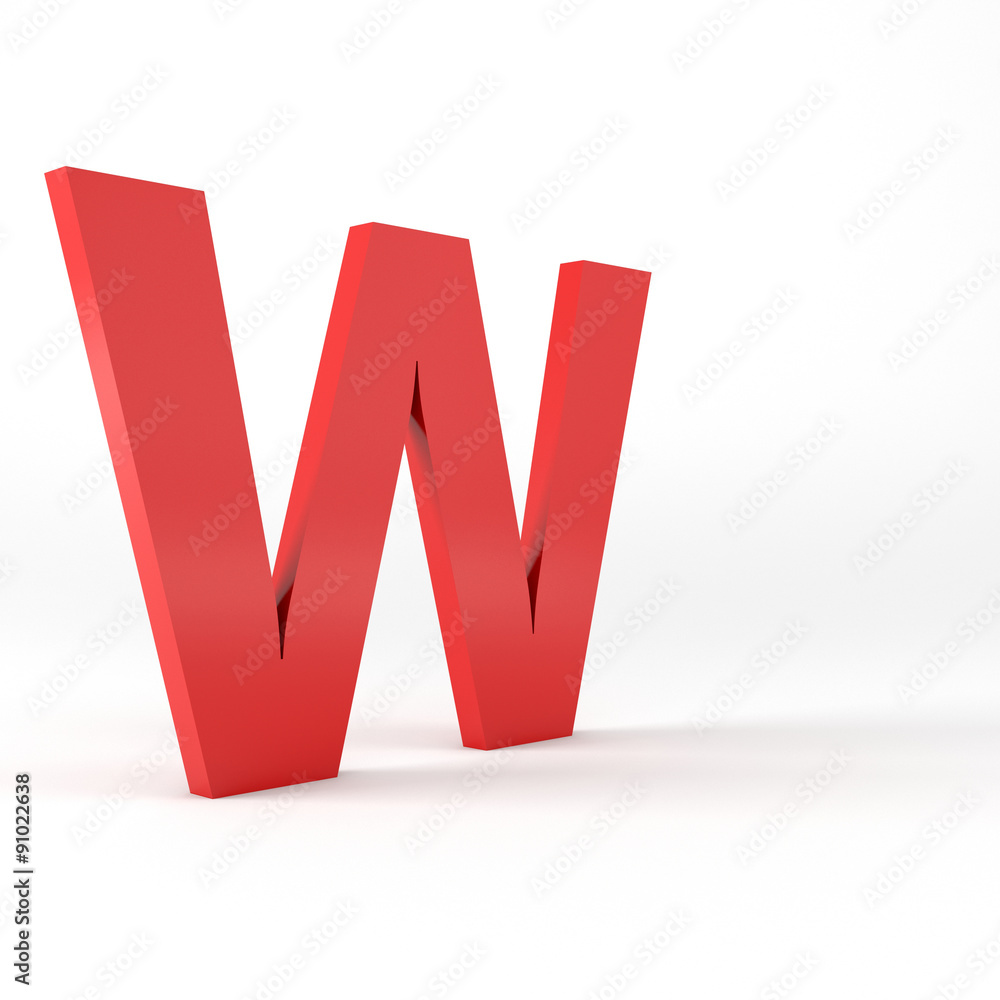 Isolated Red Letter W Isolated Red Letter W