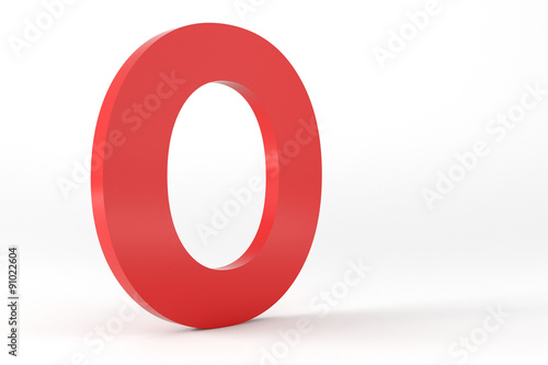 Isolated Red Letter O