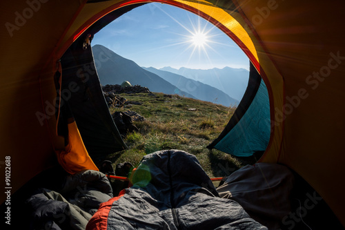 Waking up in the tent
