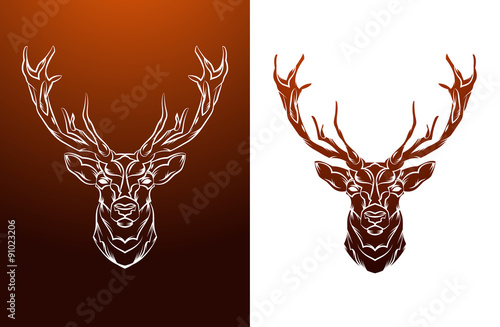 Vintage Deer label. Retro vector design graphic element.