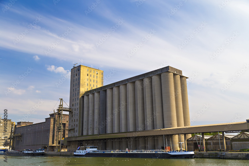 Storage silos in the Port of Antwerp