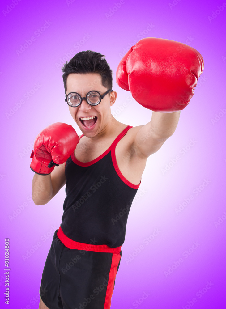 Funny boxer isolated on the white background Funny boxer isolated on the white background