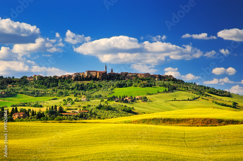 Tuscany spring  Pienza medieval village. Siena  Italy