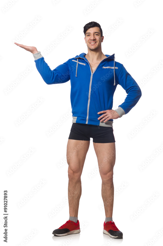 Muscular man isolated on the white Muscular man isolated on the white