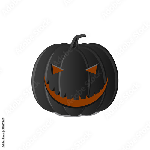 Halloween, black pumpkin Jack smile 