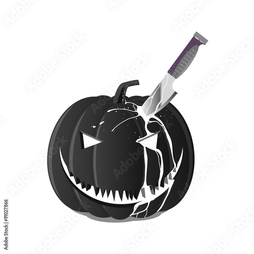 Halloween, black pumpkin Jack smile killing