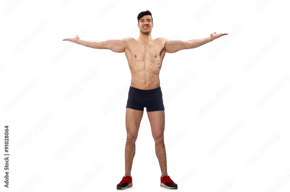 Muscular man isolated on the white background Muscular man isolated on the white background