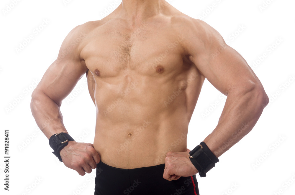 Muscular man isolated on the white background