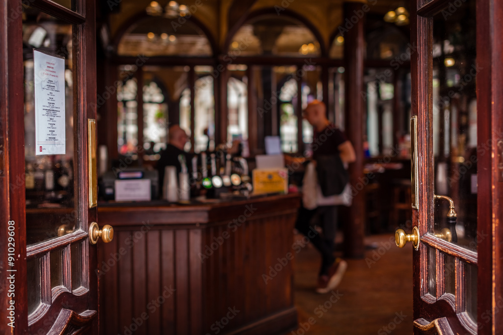 Open door to the pub