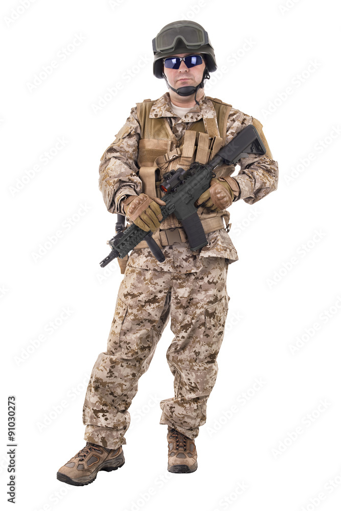 Soldier in uniform, ready to fight Soldier in uniform, ready to fight