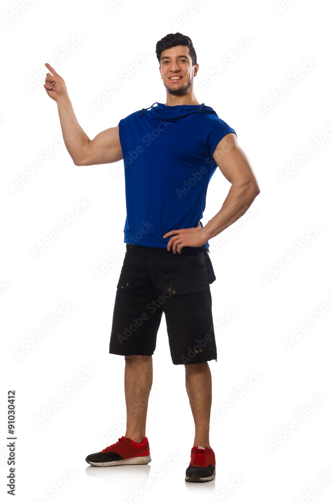 Muscular man isolated on the white Muscular man isolated on the white