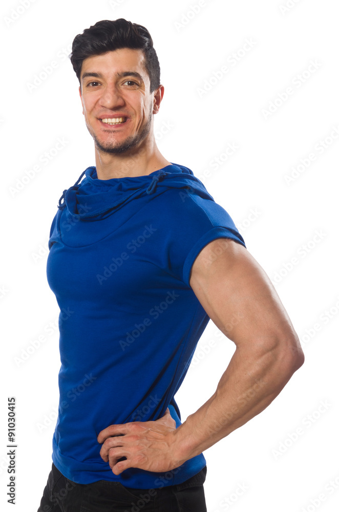 Muscular man isolated on the white Muscular man isolated on the white