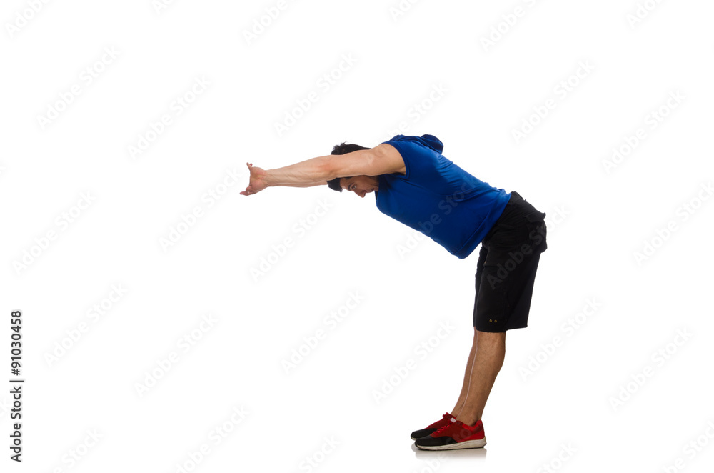 Fototapeta premium Muscular man isolated on the white