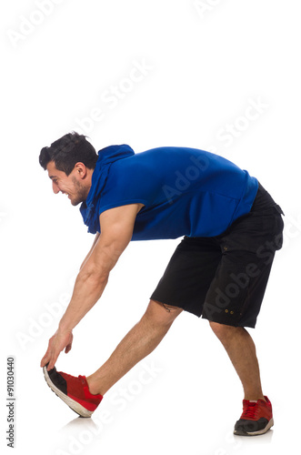 Muscular man isolated on the white