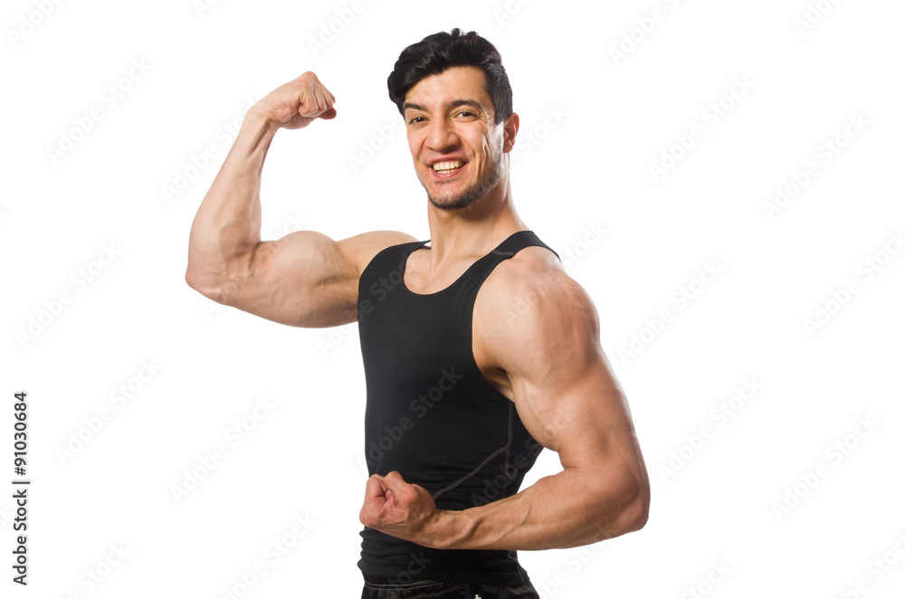 Fototapeta premium Muscular man isolated on the white