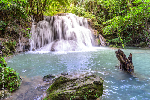 Huay Mae Kamin Waterfall in Kanchanaburi  Thailand.