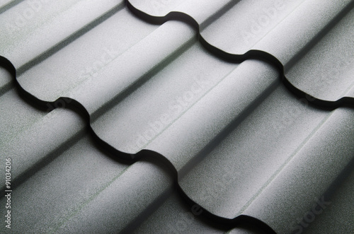Close up of metal roof tile 