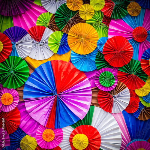 Colorful paper flower abstract for background