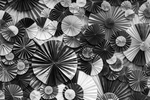 Black and white paper flower abstract for background