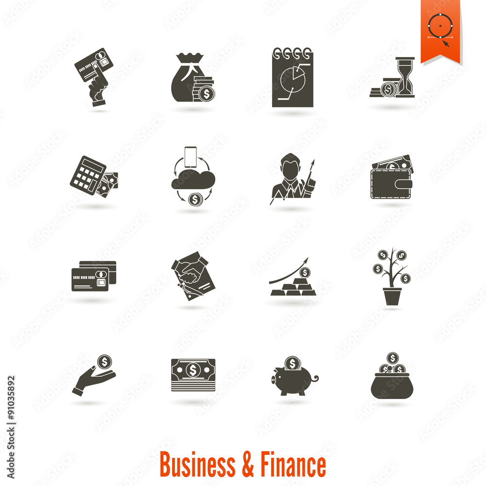 Business and Finance Icon Set Business and Finance Icon Set