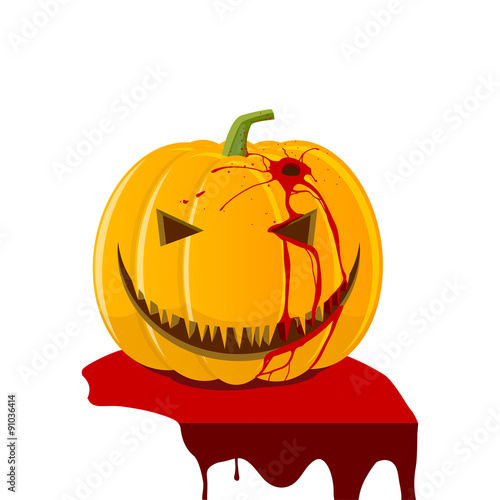 Halloween, orange pumpkin Jack smile killing