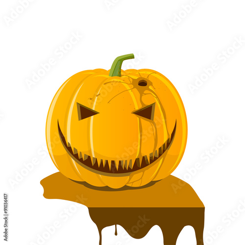 Halloween, orange pumpkin Jack smile killing