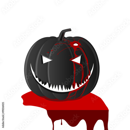 Halloween, black pumpkin Jack smile killing