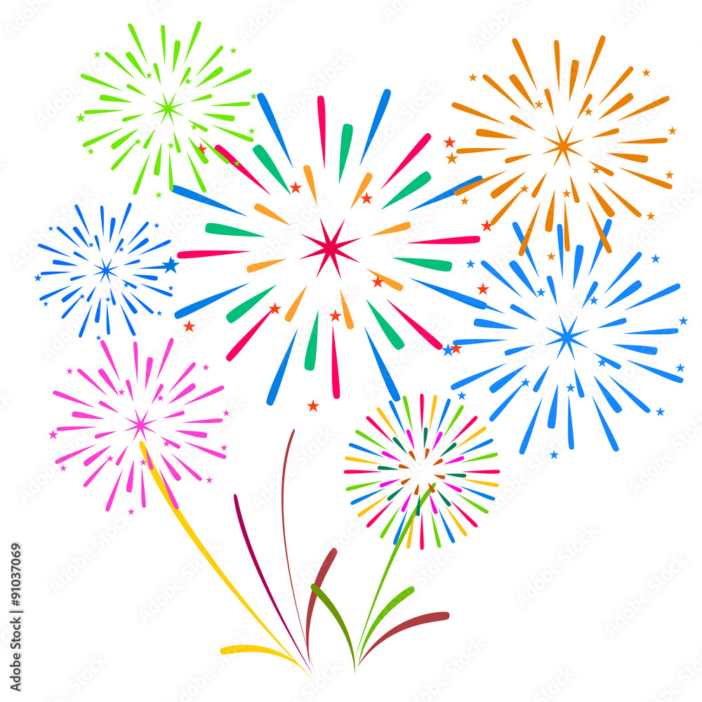 Fireworks Display for New year and all celebration vector illustration Fireworks Display for New year and all celebration vector illustration