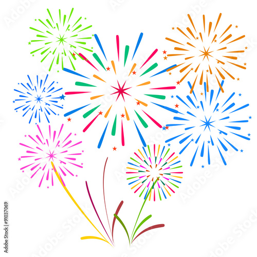 Fireworks Display for New year and all celebration vector illustration
