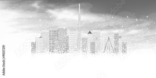 雪　東京　背景