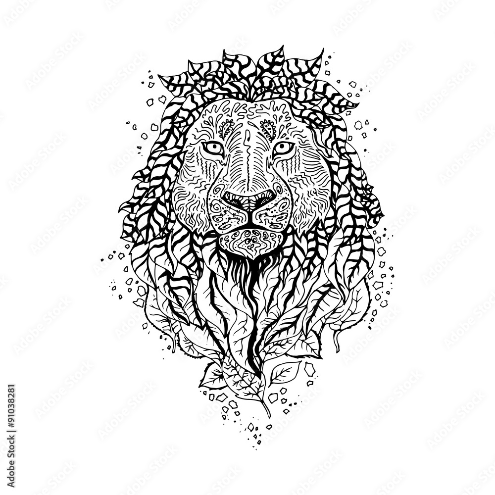 Graphic vector lion. Graphic vector lion.