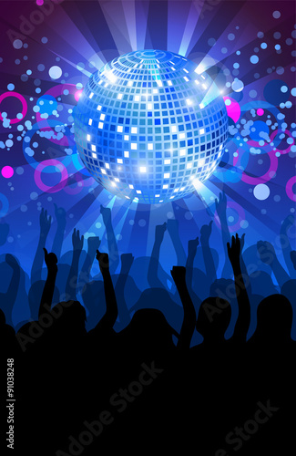 Dance party flyer  musical background.