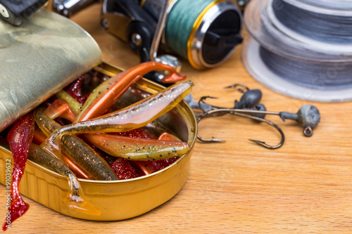 Swimbait different colors in open can