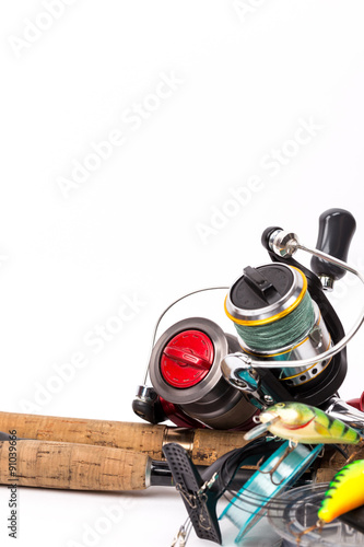 fishing tackles rods, reels, line, lures