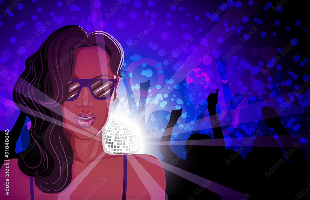 Vector poster with a hot girl. Vector poster with a hot girl.