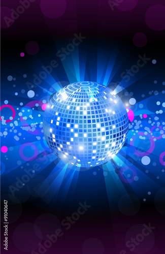 Dance party flyer, musical background, vector