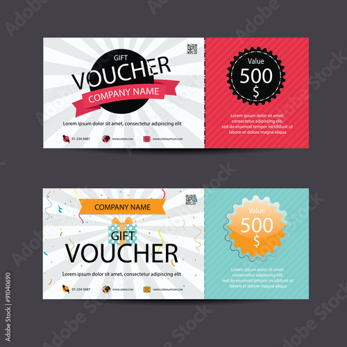 Voucher  Gift certificate  Coupon template  vector