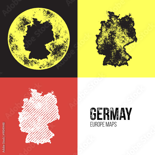 Germany Grunge Retro Map