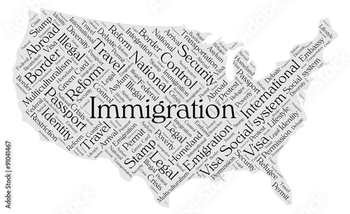 United States immigration word cloud