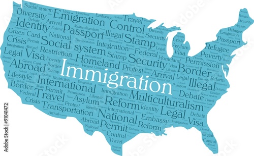 United States immigration word cloud