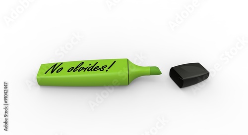 Konstfotografi text marker verde - no olvides
