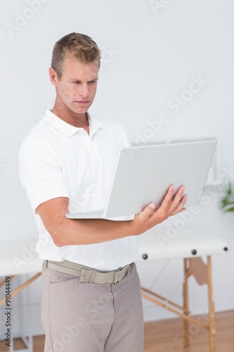 Concentrated doctor using computer