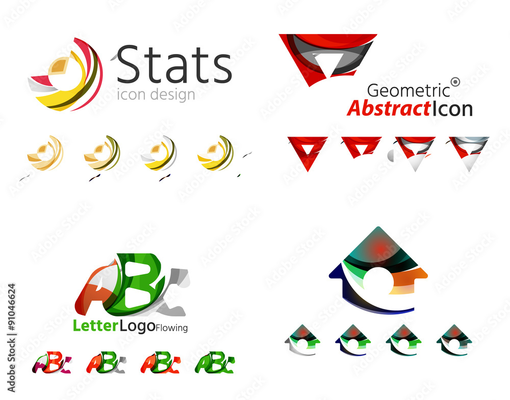Universal abstract geometric shapes - business emblems Universal abstract geometric shapes - business emblems
