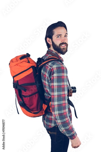 Portrait of hiker smiling 