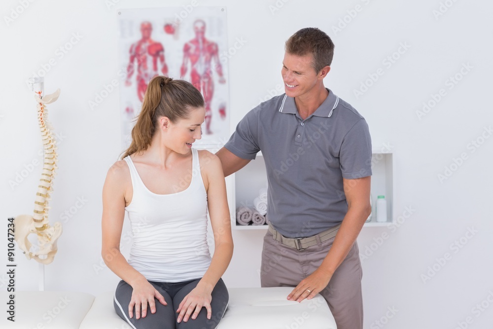 Happy doctor with his patient Happy doctor with his patient