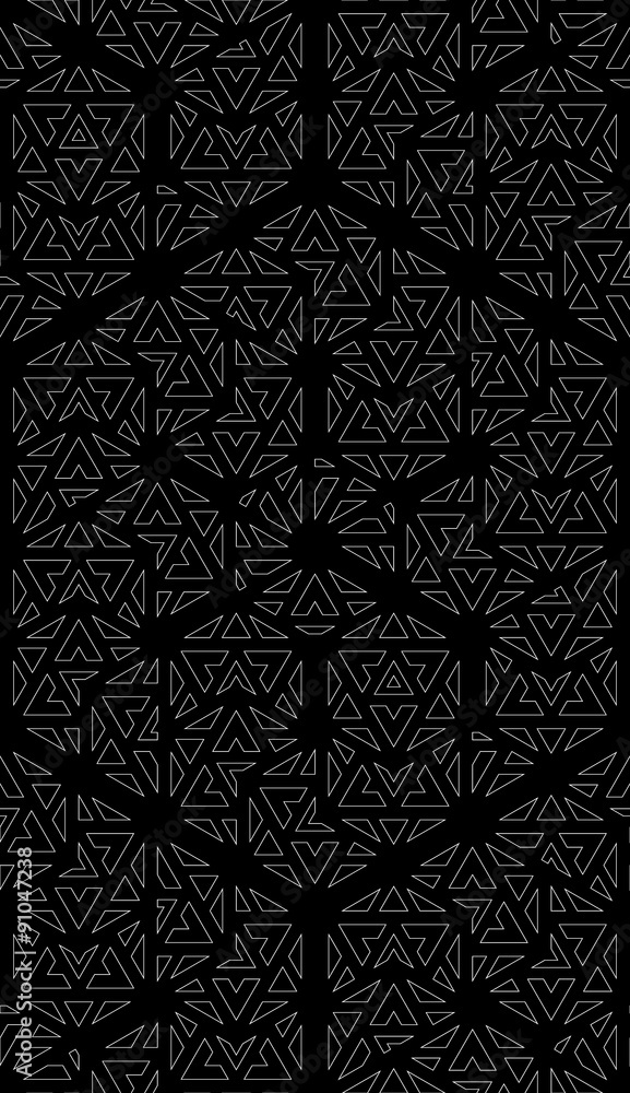 Vector modern seamless sacred geometry pattern , black and white abstract geometric background,wallpaper print,  monochrome retro texture, hipster fashion design