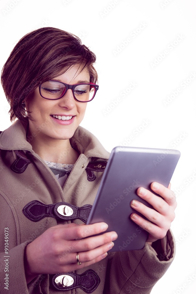 Attractive woman using her tablet pc Attractive woman using her tablet pc