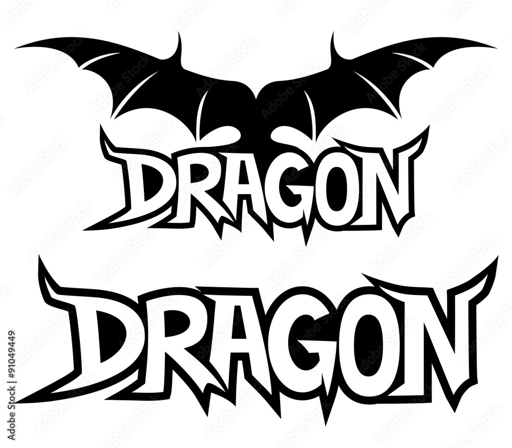 Vector sign. Dragon. Vector sign. Dragon.