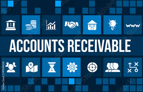 Account receivable concept image with business icons and copyspace.